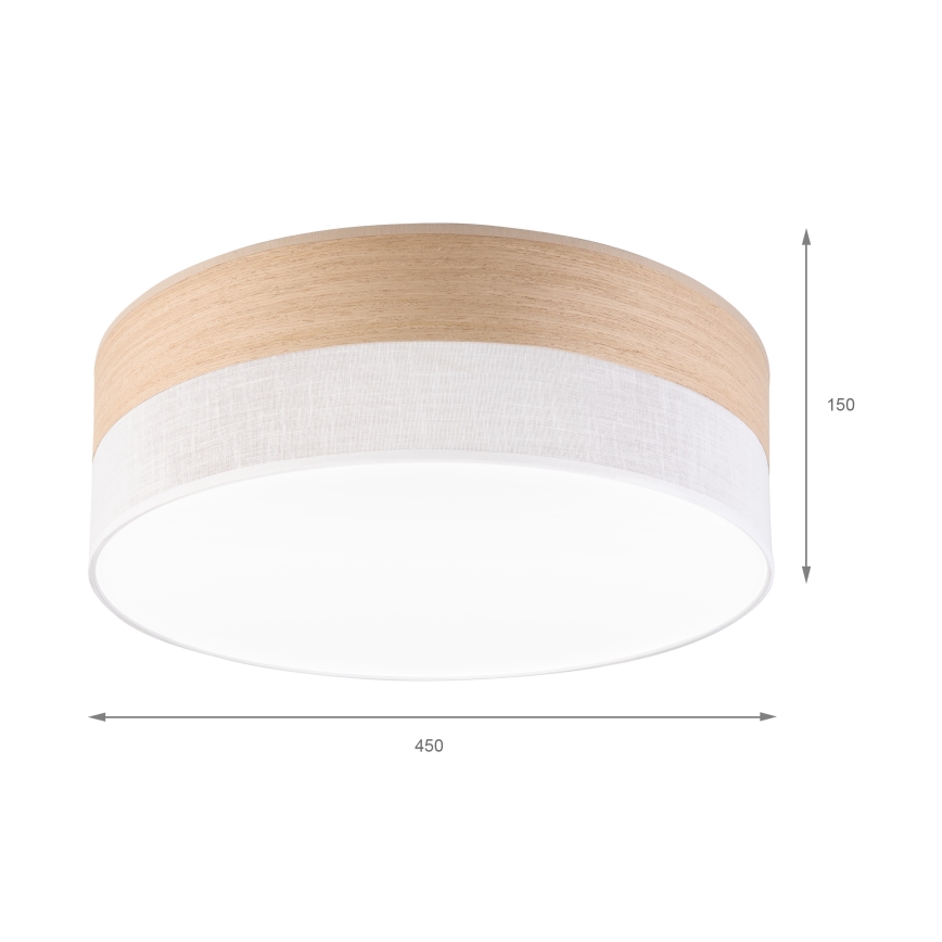 LED loftlampe SIRJA WOOD LED/36W/230V diameter 45 cm hvid/eg