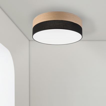 LED loftlampe SIRJA WOOD LED/36W/230V diameter 45 cm sort/eg