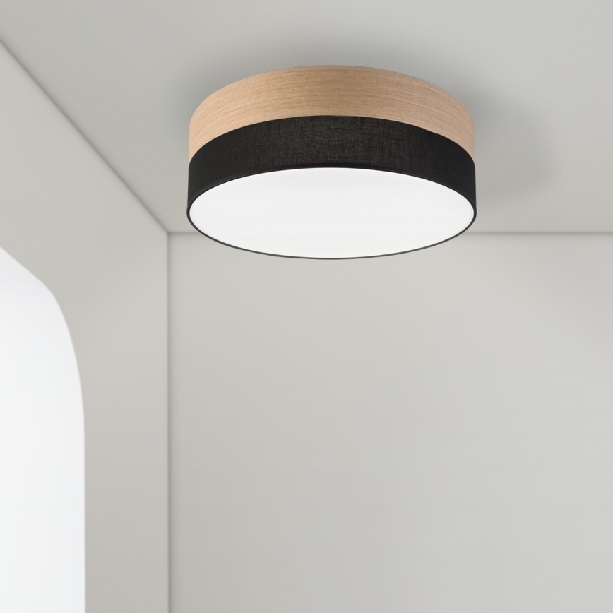 LED loftlampe SIRJA WOOD LED/36W/230V diameter 45 cm sort/eg