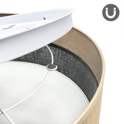 LED loftlampe SIRJA WOOD LED/36W/230V diameter 45 cm sort/eg