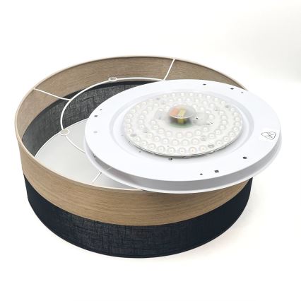LED loftlampe SIRJA WOOD LED/36W/230V diameter 45 cm sort/eg