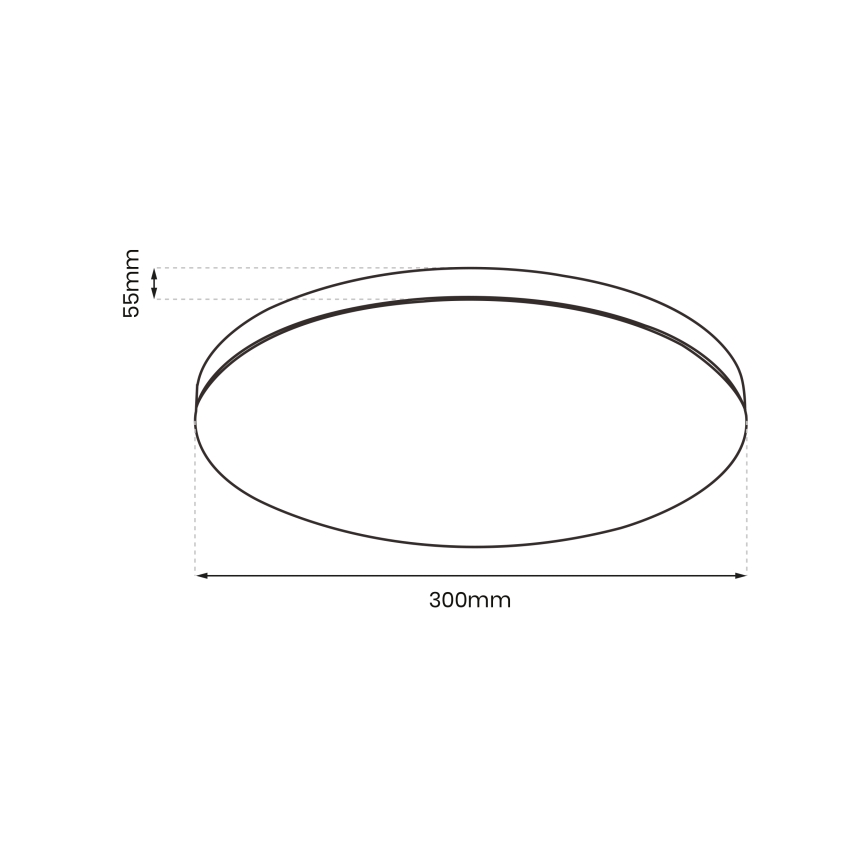 LED loftlampe SLIMI LED/18W/230V IP40 sort