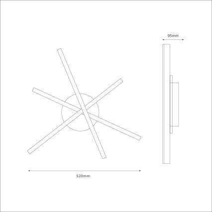 LED loftlampe STICK LED/12W/230V sort