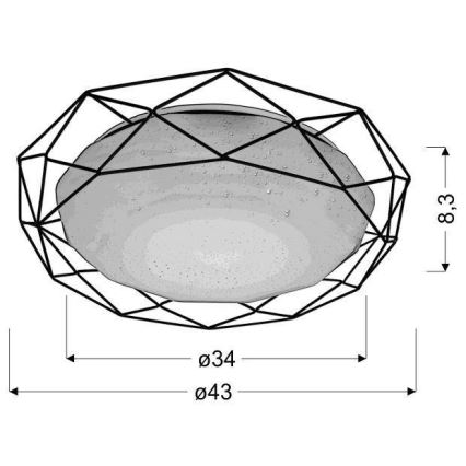 LED loftlampe SVEN LED/24/230V sort