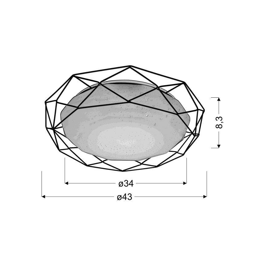 LED loftlampe SVEN LED/24/230V sort