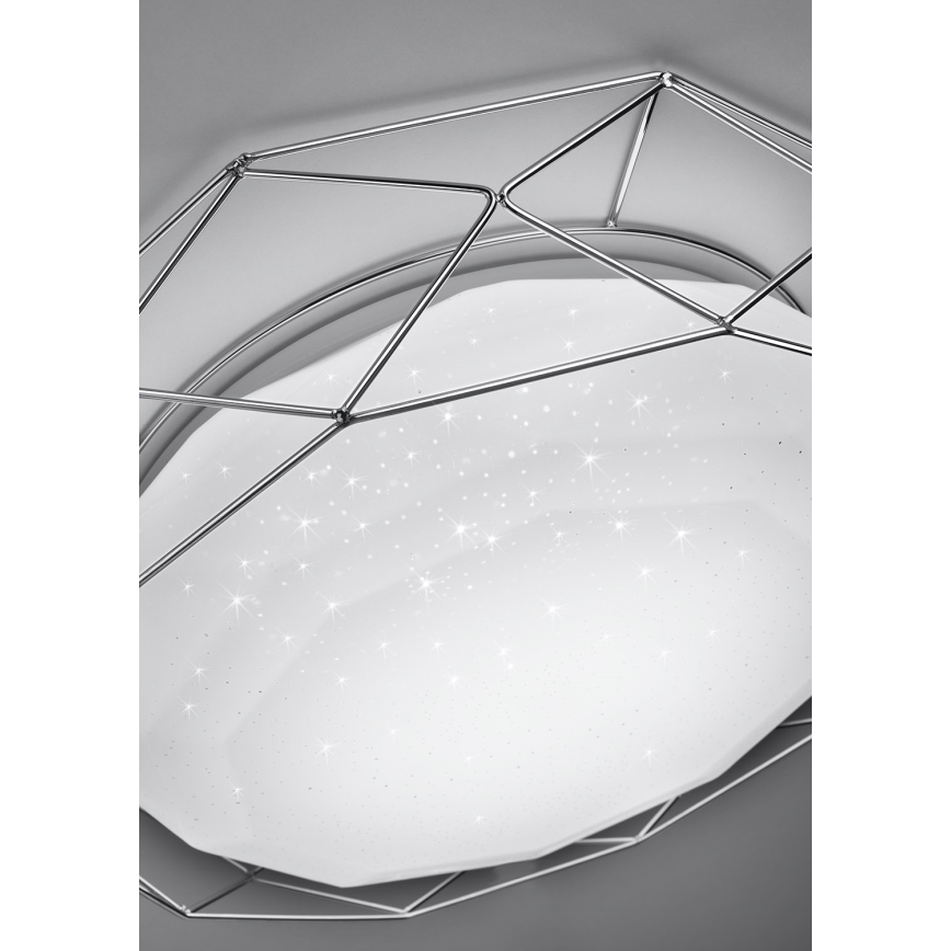 LED loftlampe SVEN LED/24W/230V diameter 43 cm skinnende krom