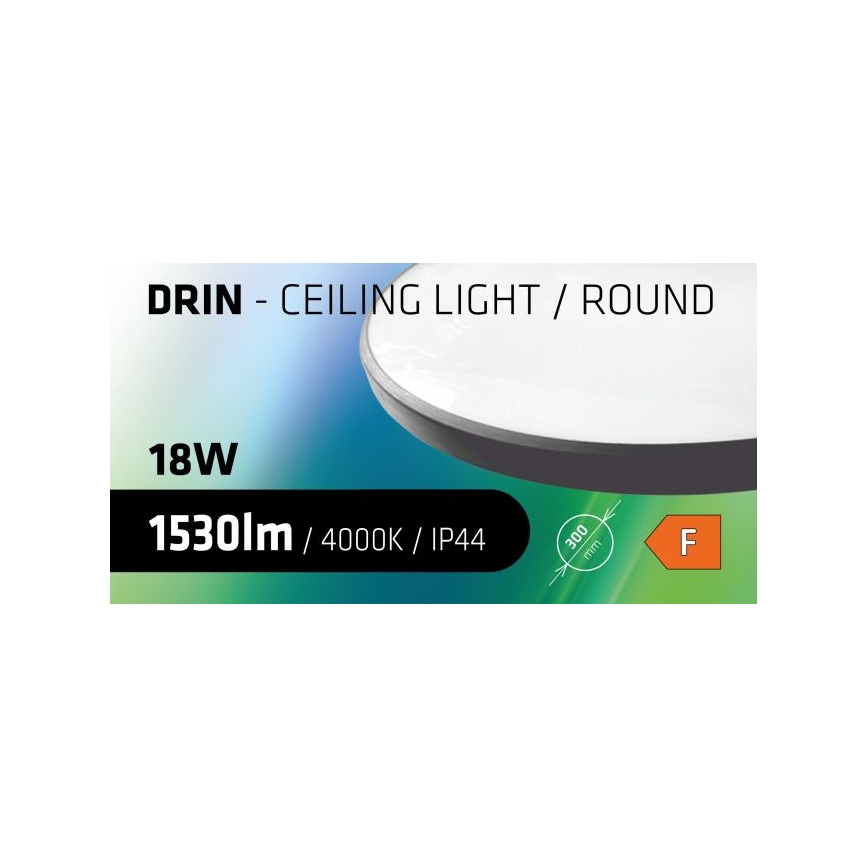 LED loftlampe til badeværelse CIRCLE LED/18W/230V 4000K diameter 30 cm IP44 sort