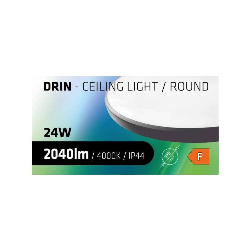 LED loftlampe til badeværelse CIRCLE LED/24W/230V 4000K diameter 37 cm IP44 sort
