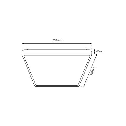 LED loftlampe til badeværelse DABAR LED/17W/230V 4000K 33x33 cm IP44