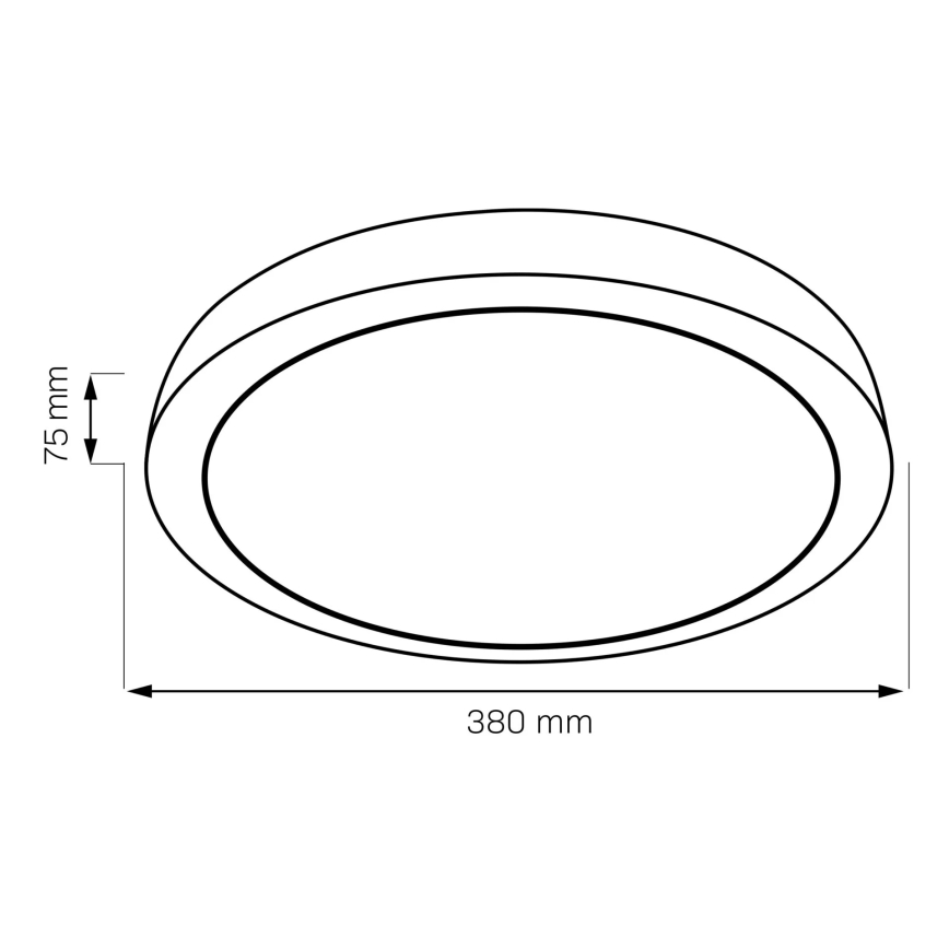 LED loftlampe til badeværelse dæmpbar HALINA LED/48W/230V 3000-6000K diameter 38 cm IP44 sort + fjernbetjening