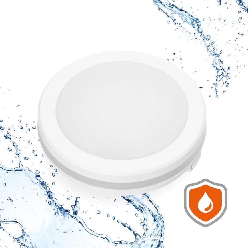 LED loftlampe til badeværelse LED/12W/230V 3000/4000/6500K IP65 diameter 20 cm hvid