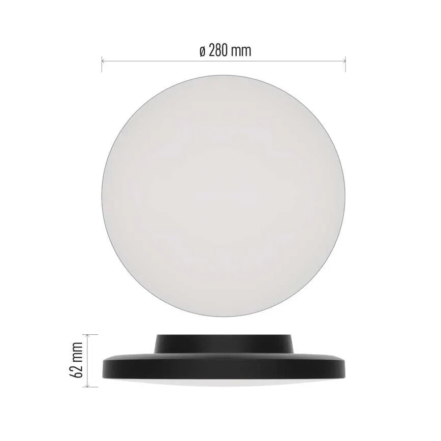 LED loftlampe til badeværelse LED/15W/230V 3000/4000/5700K IP55 sort