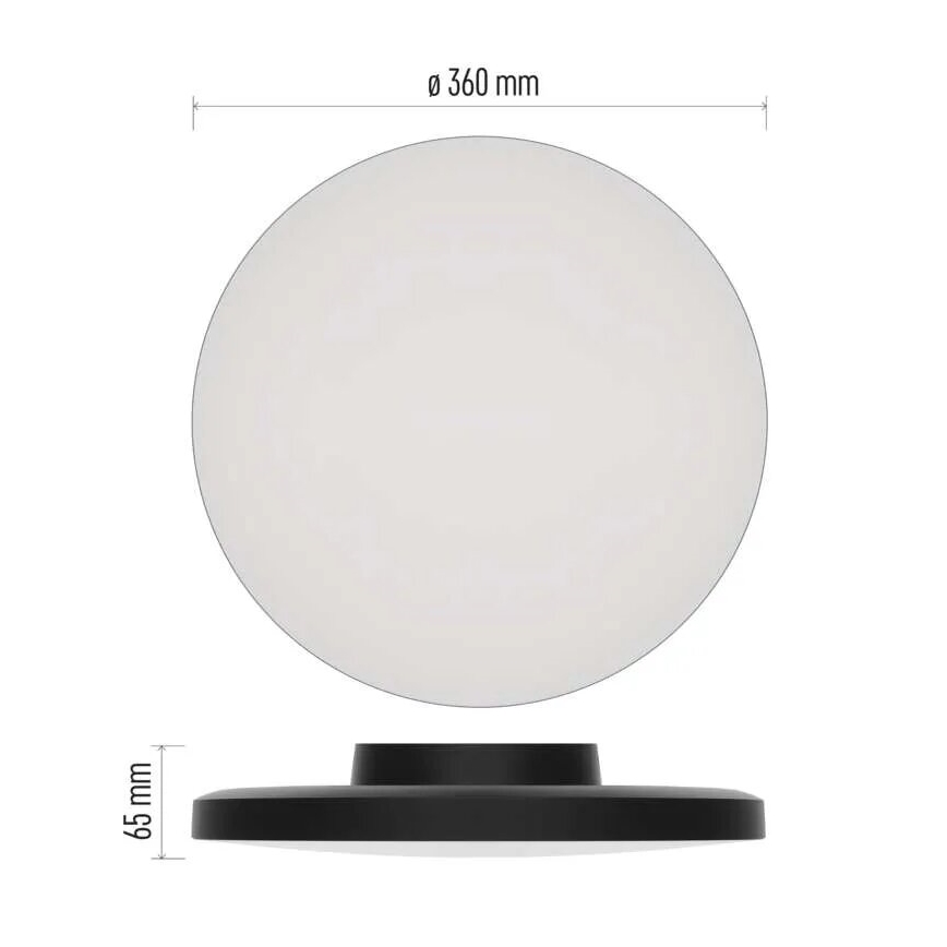 LED loftlampe til badeværelse LED/18W/230V 3000/4000/5700K IP55 sort