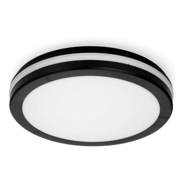 LED loftlampe til badeværelse LED/18W/230V 3000/4000/6500K IP65 diameter 30 cm sort