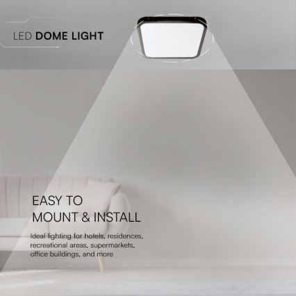 LED loftlampe til badeværelse LED/18W/230V 3000K IP44 sort