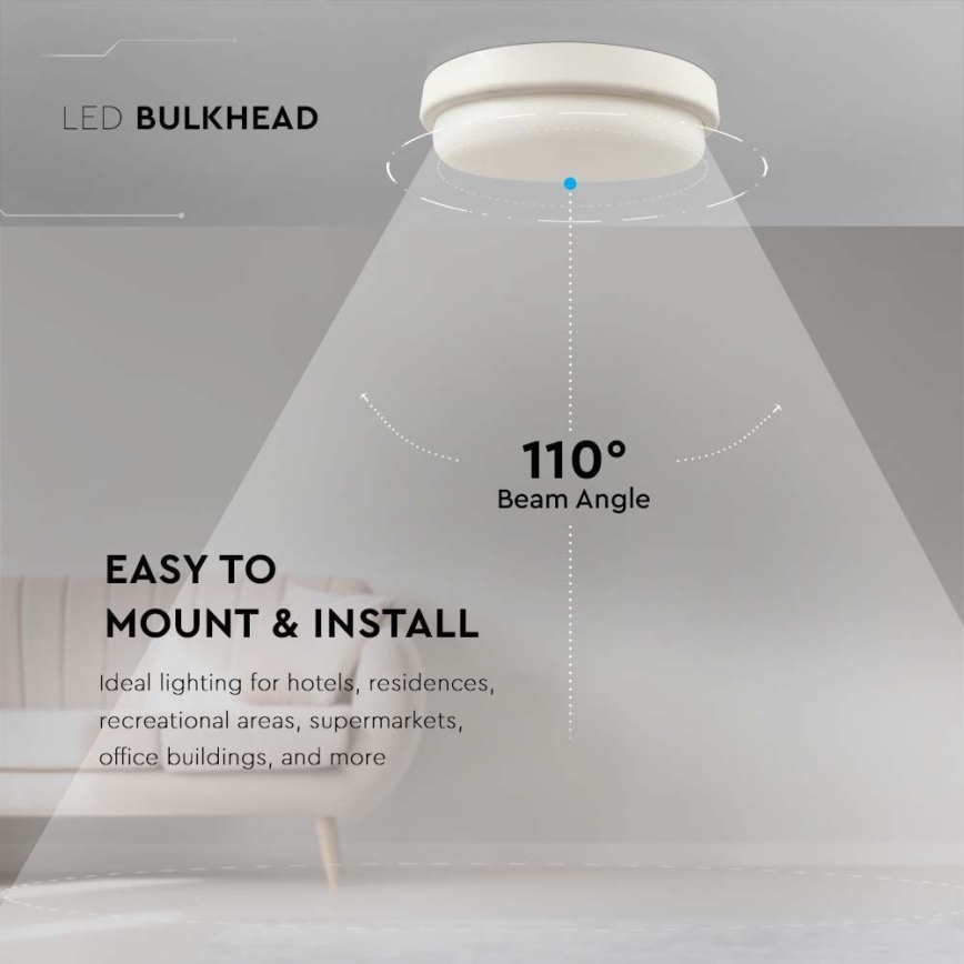 LED loftlampe til badeværelse LED/18W/230V 3000K IP54 diameter 19,5 cm