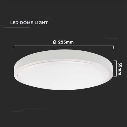 LED loftlampe til badeværelse LED/18W/230V 4000K IP44 diameter 22,5 cm hvid