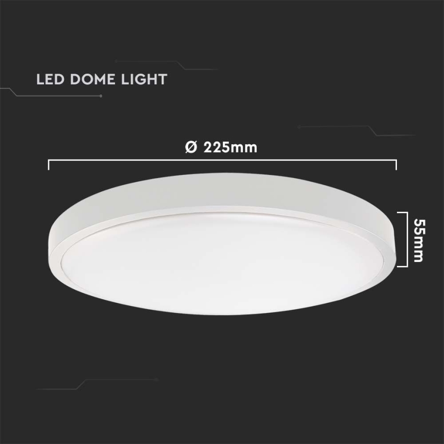LED loftlampe til badeværelse LED/18W/230V 4000K IP44 diameter 22,5 cm hvid