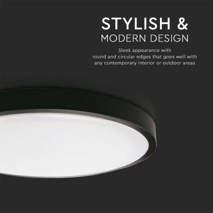 LED loftlampe til badeværelse LED/18W/230V 4000K IP44 sort