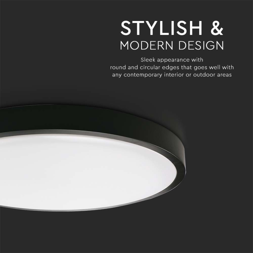 LED loftlampe til badeværelse LED/18W/230V 4000K IP44 sort