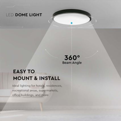 LED loftlampe til badeværelse LED/18W/230V 4000K IP44 sort