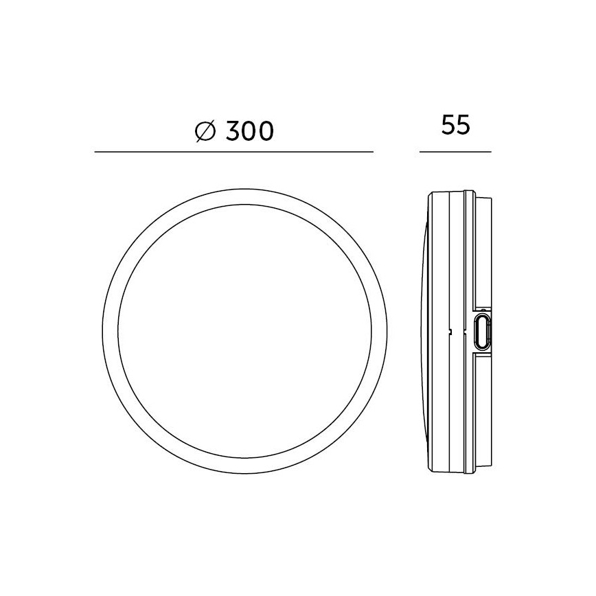 LED loftlampe til badeværelse LED/18W/230V 3000/4000/6500K IP65 diameter 30 cm sort