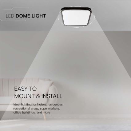 LED loftlampe til badeværelse LED/24W/230V 3000K IP44 sort