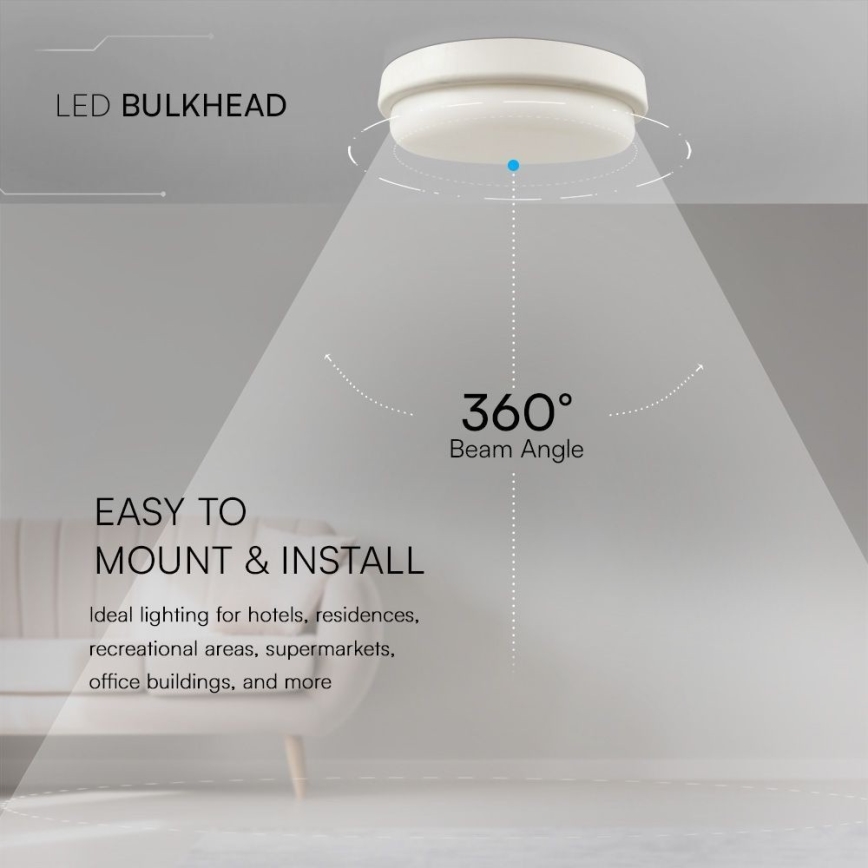 LED loftlampe til badeværelse LED/24W/230V 4000K IP54 diameter 24 cm
