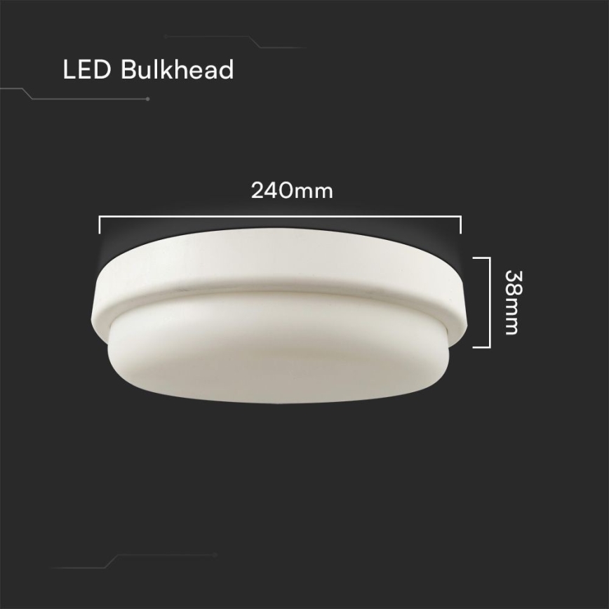 LED loftlampe til badeværelse LED/24W/230V 4000K IP54 diameter 24 cm