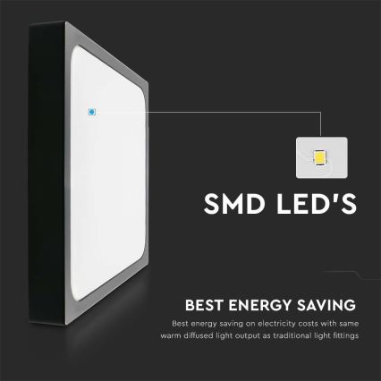 LED loftlampe til badeværelse LED/24W/230V 6500K IP44 sort