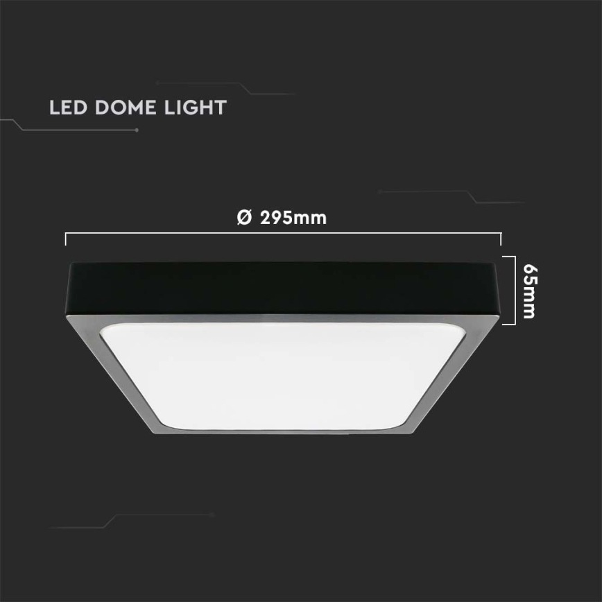 LED loftlampe til badeværelse LED/24W/230V 6500K IP44 sort