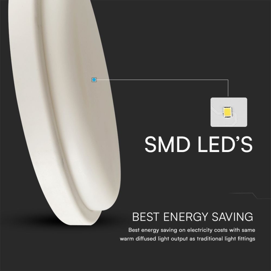 LED loftlampe til badeværelse LED/24W/230V 6500K IP54 diameter 24 cm