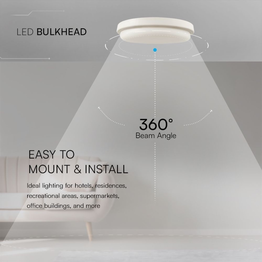 LED loftlampe til badeværelse LED/24W/230V 6500K IP54 diameter 24 cm
