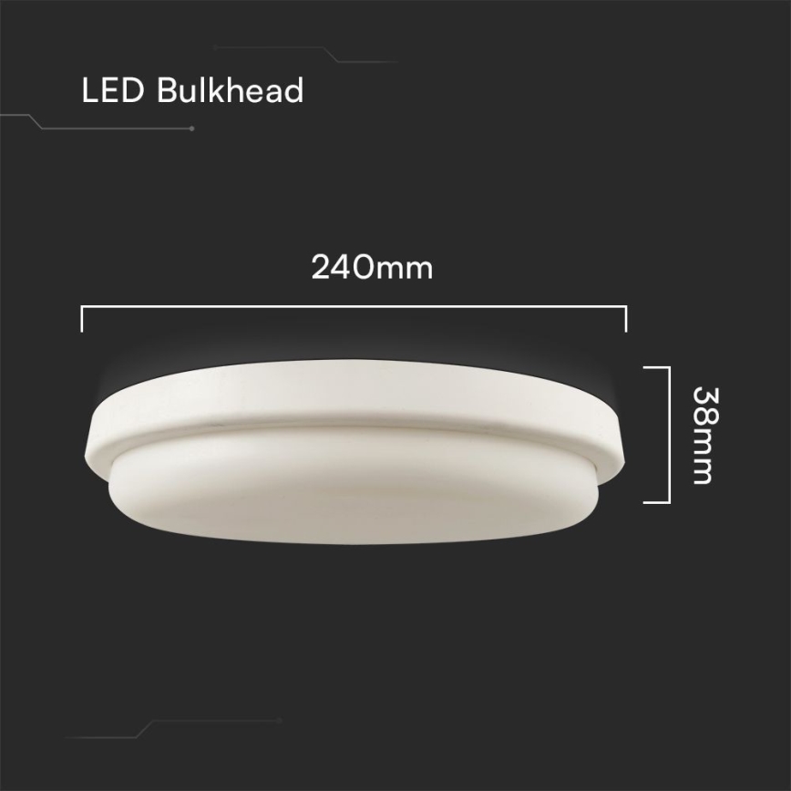 LED loftlampe til badeværelse LED/24W/230V 6500K IP54 diameter 24 cm