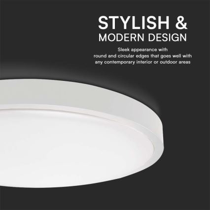 LED loftlampe til badeværelse SAMSUNG CHIP LED/24W/230V IP44 6500K diameter 29 cm hvid