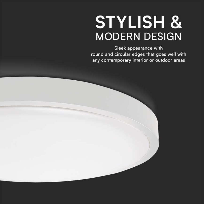 LED loftlampe til badeværelse SAMSUNG CHIP LED/24W/230V IP44 6500K diameter 29 cm hvid