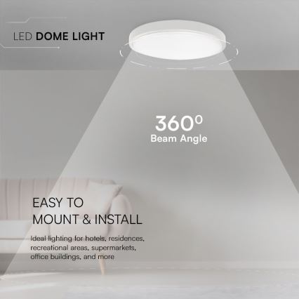 LED loftlampe til badeværelse SAMSUNG CHIP LED/24W/230V IP44 6500K diameter 29 cm hvid