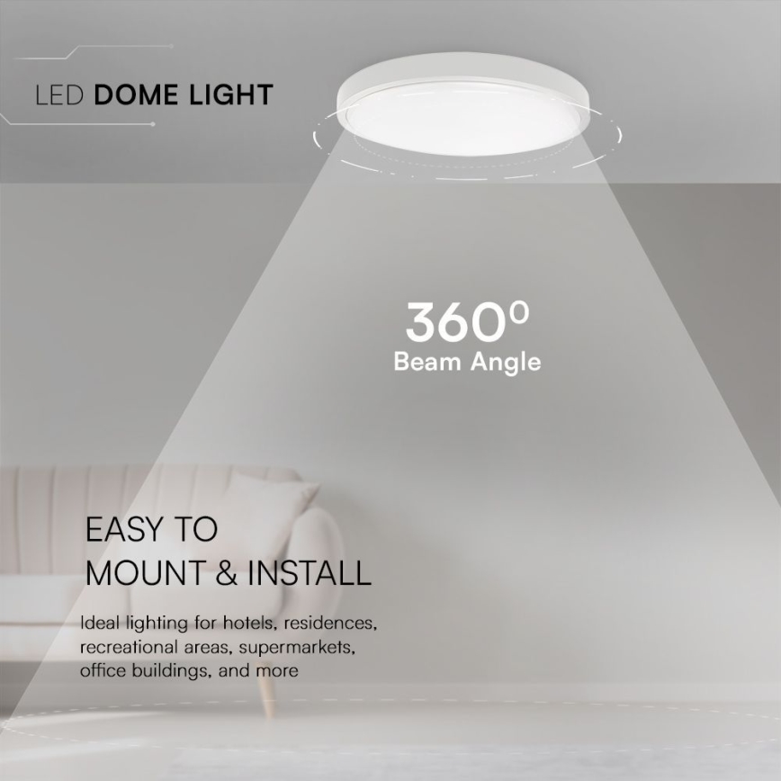 LED loftlampe til badeværelse SAMSUNG CHIP LED/24W/230V IP44 6500K diameter 29 cm hvid