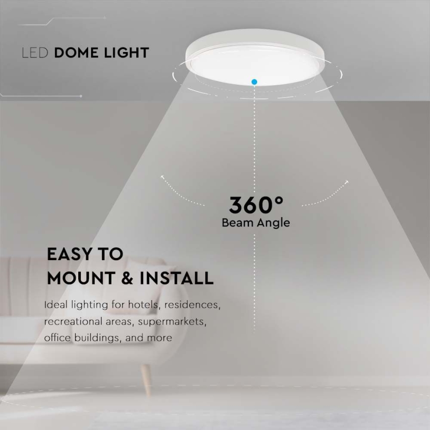 LED loftlampe til badeværelse LED/30W/230V 3000K IP44 diameter 42 cm hvid
