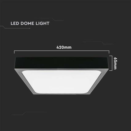 LED loftlampe til badeværelse LED/30W/230V 4000K IP44 42x42 cm sort