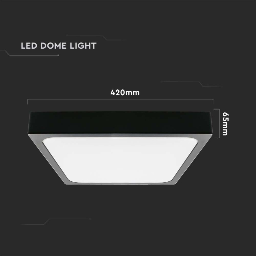 LED loftlampe til badeværelse LED/30W/230V 6500K IP44 42x42 cm sort
