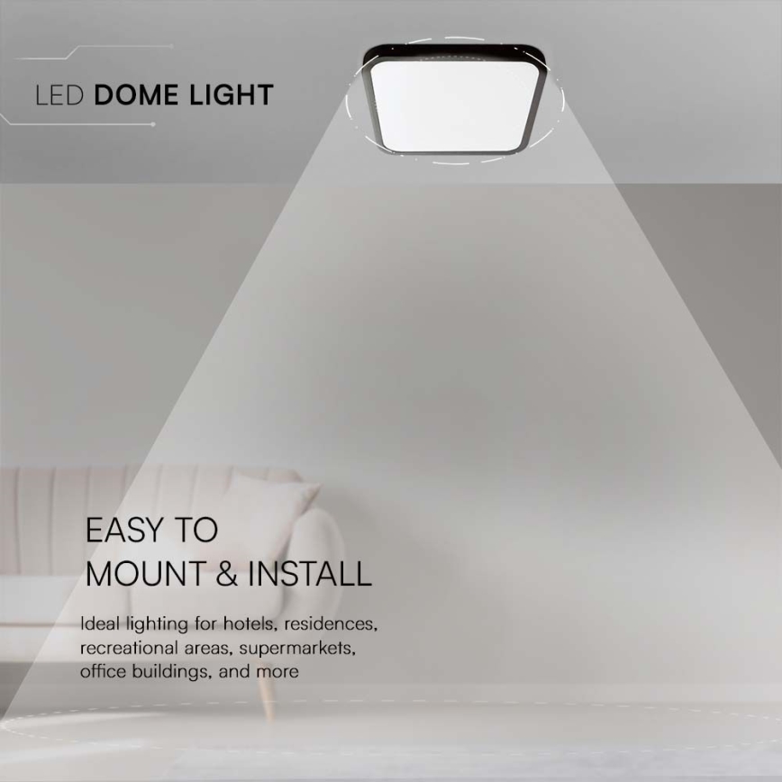 LED loftlampe til badeværelse LED/48W/230V 4000K IP44 sort