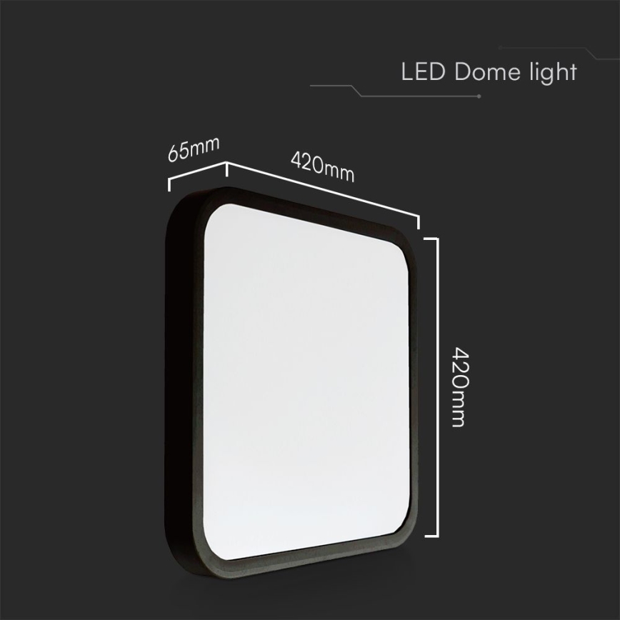 LED loftlampe til badeværelse SAMSUNG CHIP LED/48W/230V IP44 4000K 42x42 cm sort