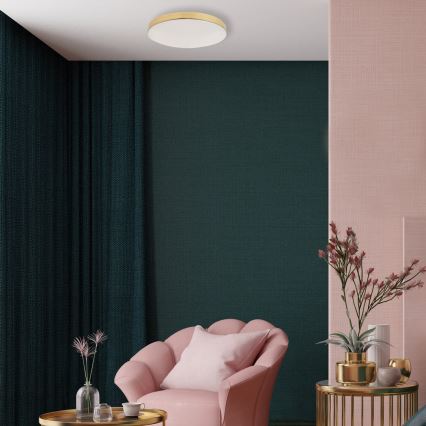 LED loftlampe til badeværelse MAYA LED/15W/230V IP44 guldfarvet