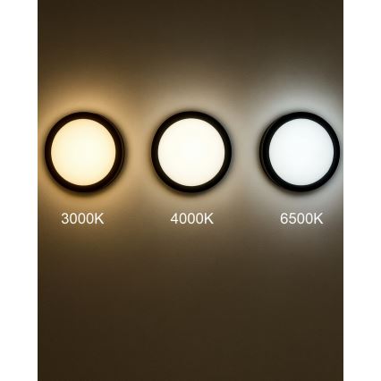 LED loftlampe til badeværelse med sensor ELLÉ LED/24W/230V 3000/4000/6500K diameter 26 cm IP54 antracit