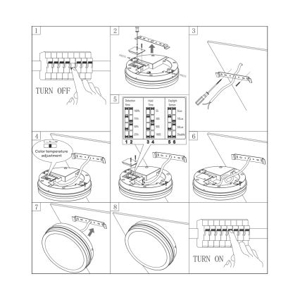LED loftlampe til badeværelse med sensor ELLÉ LED/24W/230V 3000/4000/6500K diameter 26 cm IP54 antracit
