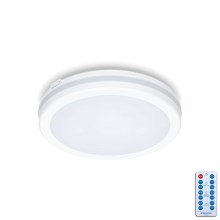 LED loftlampe til badeværelse med sensor LED/12W/230V 3000/4000/6500K IP65 diameter 20 cm hvid + fjernbetjening
