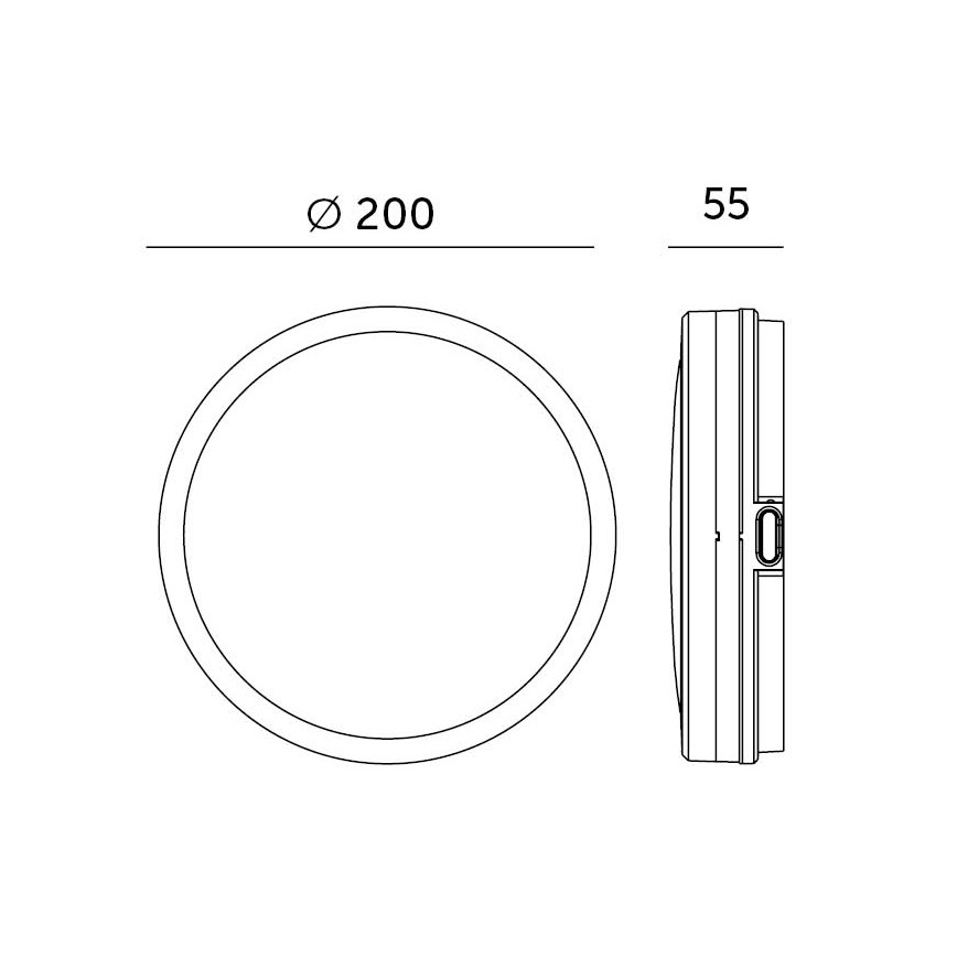 LED loftlampe til badeværelse med sensor LED/12W/230V 3000/4000/6500K IP65 diameter 20 cm sort + fjernbetjening