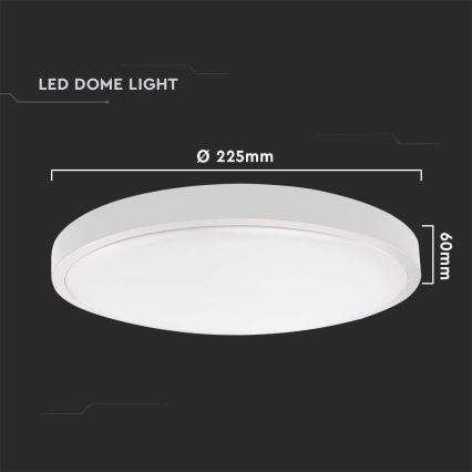 LED loftlampe til badeværelse med sensor LED/18W/230V 4000K IP44 hvid