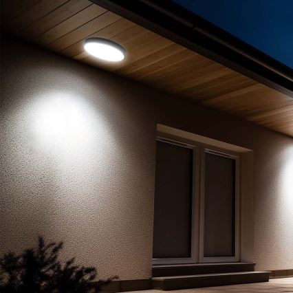 LED loftlampe til badeværelse med sensor LED/18W/230V 4000K IP44 sort + fjernbetjening